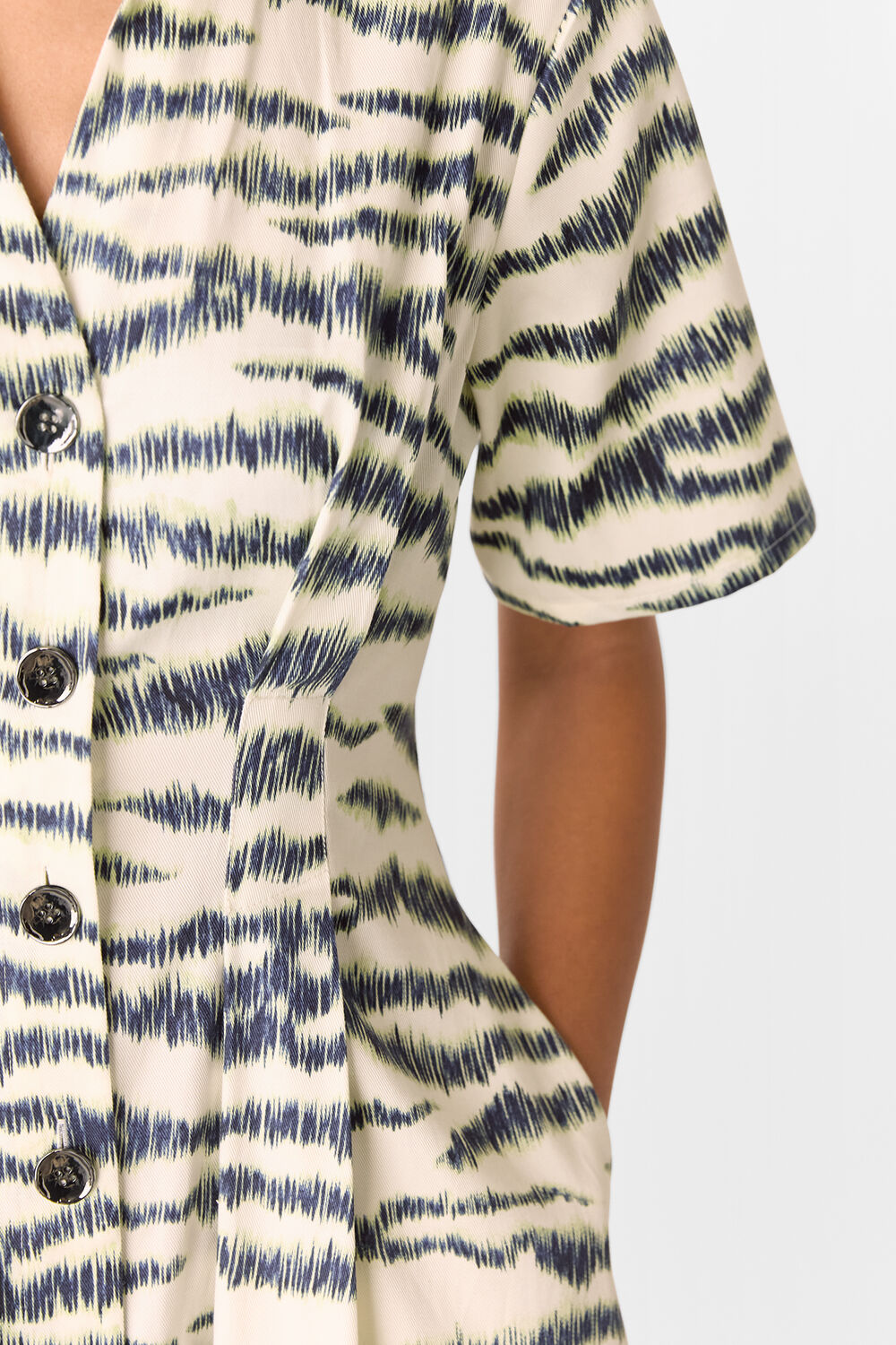 Ivory Feathered Tiger Midi Dress