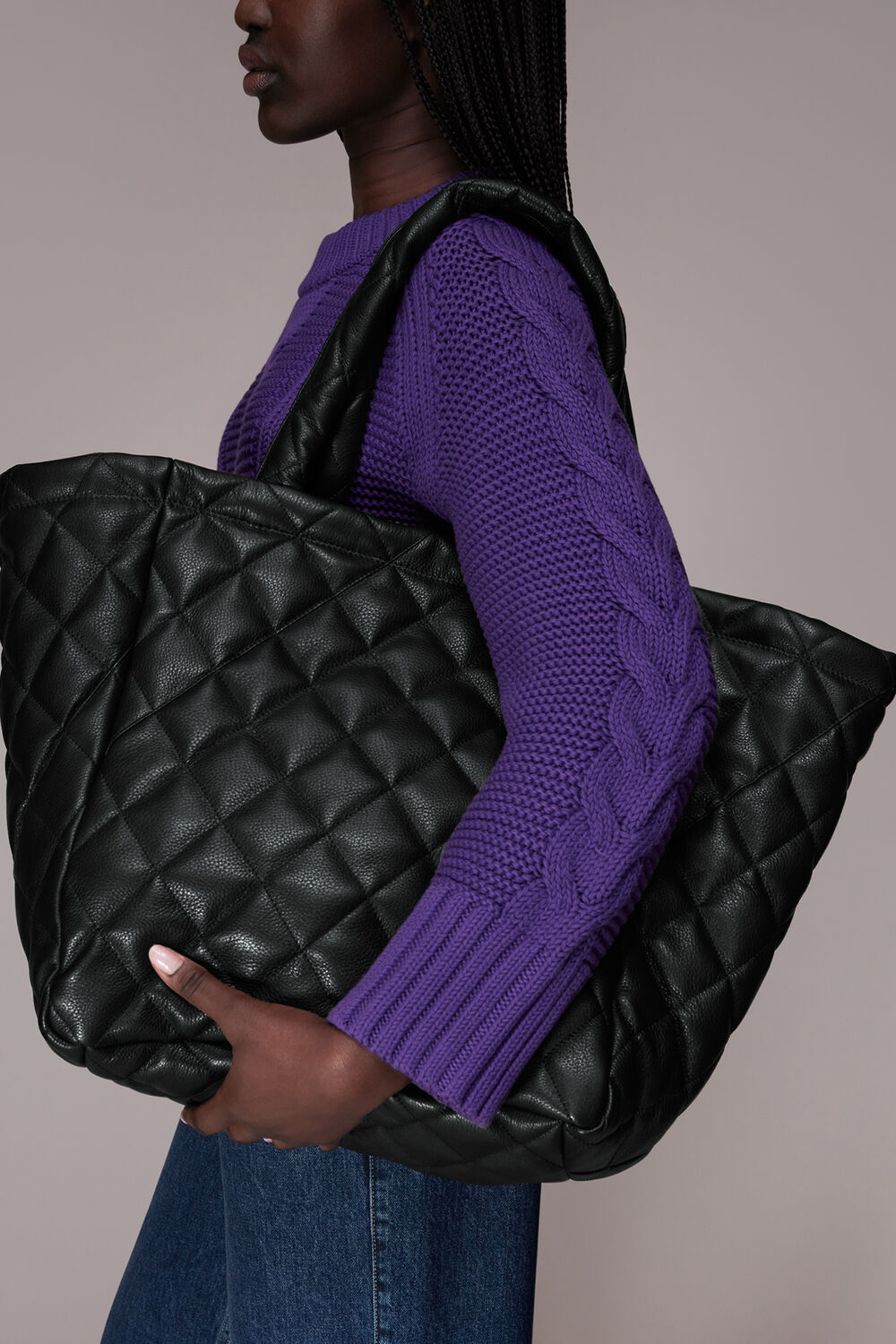 Lyle Leather Quilted Tote Bag