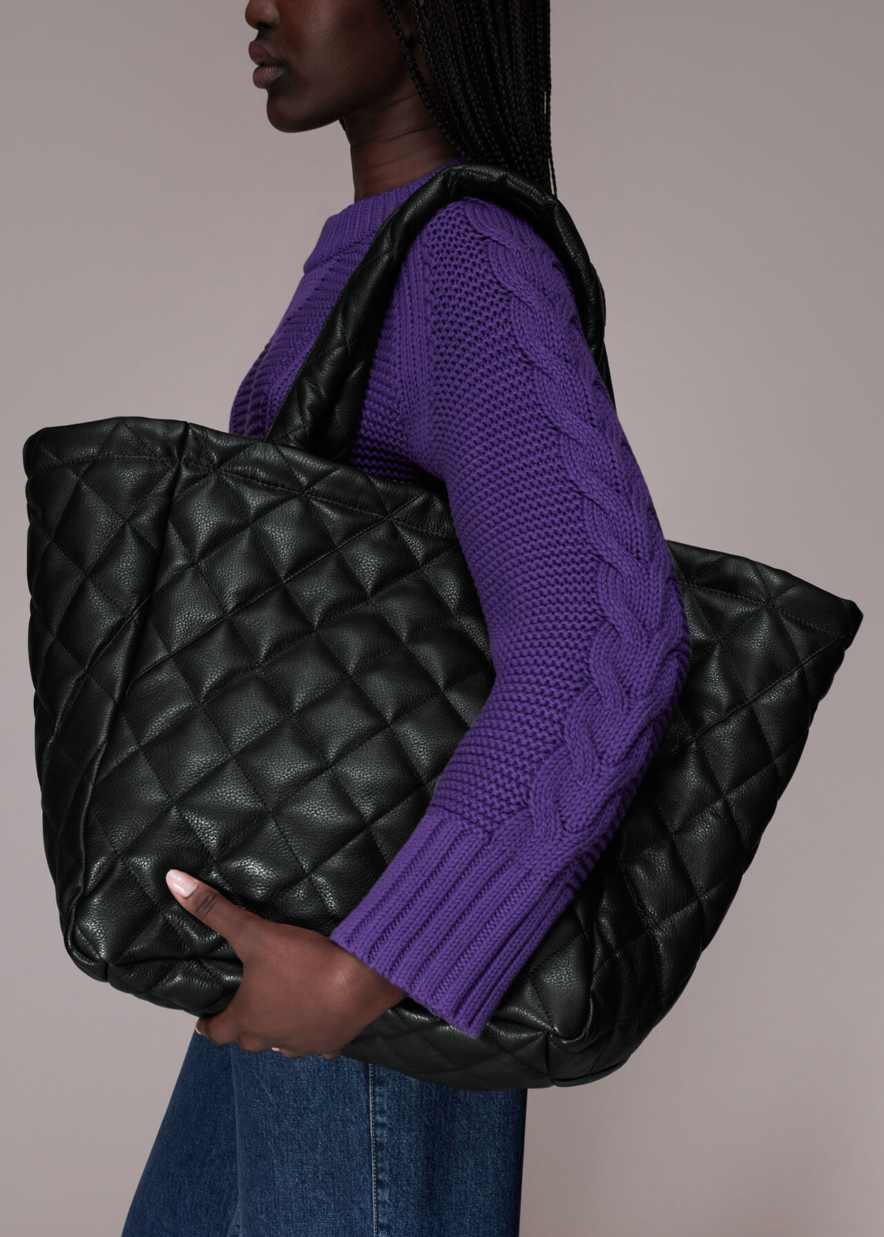 Lyle Leather Quilted Tote Bag