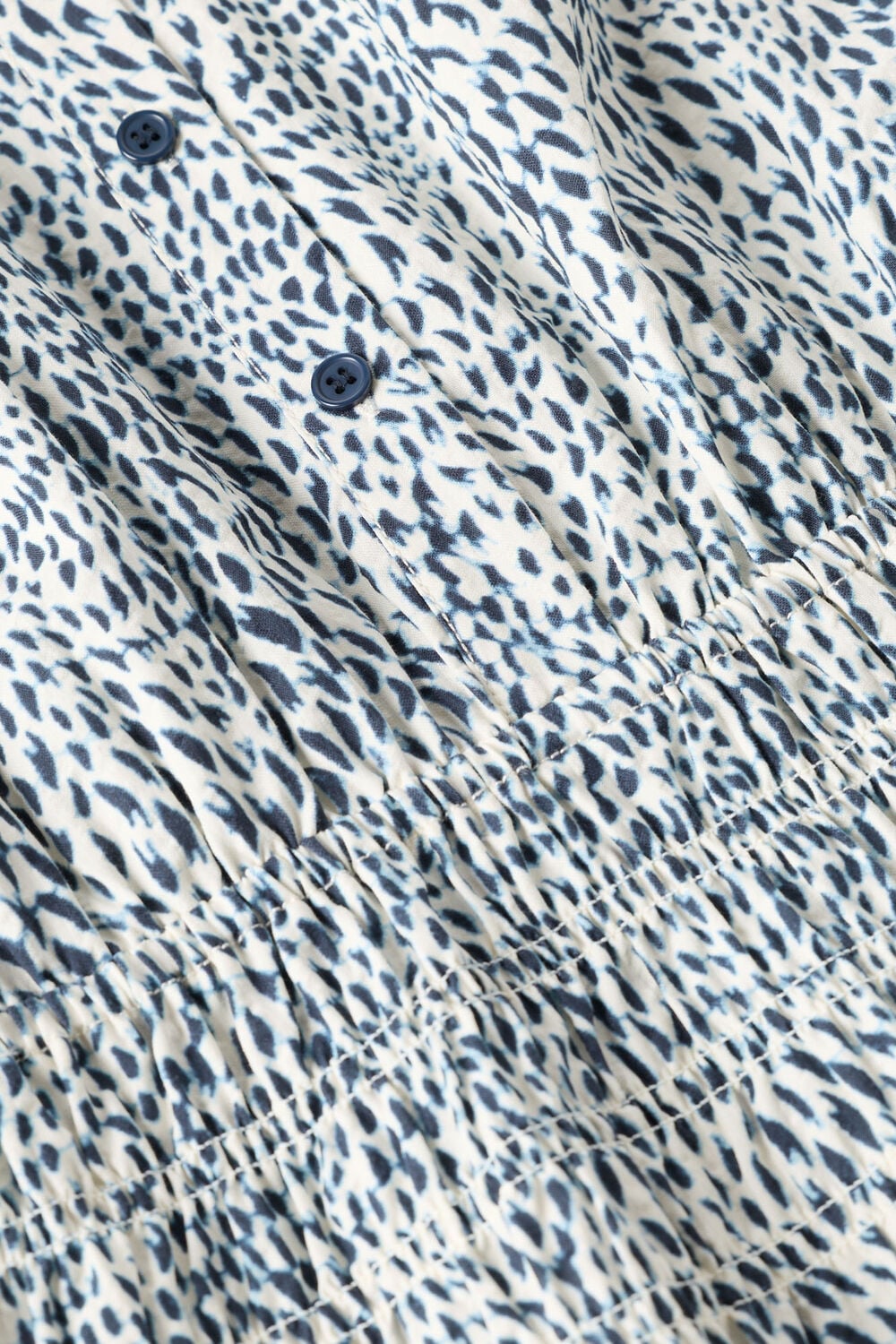 Navy Petite Flecked Animal Collared Dress