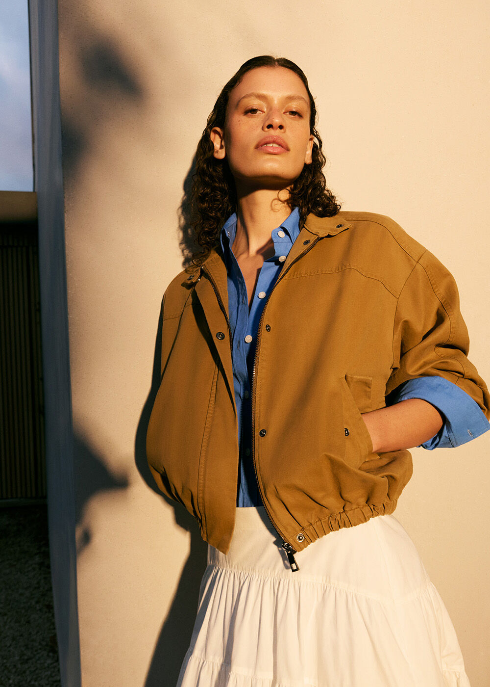 Wax Coated Bomber Jacket