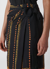 Paisley Scarf Sarong Skirt Black/Multi