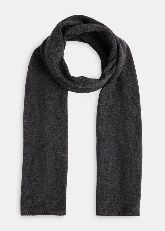 Dark Grey Cashmere Wool Blend Scarf