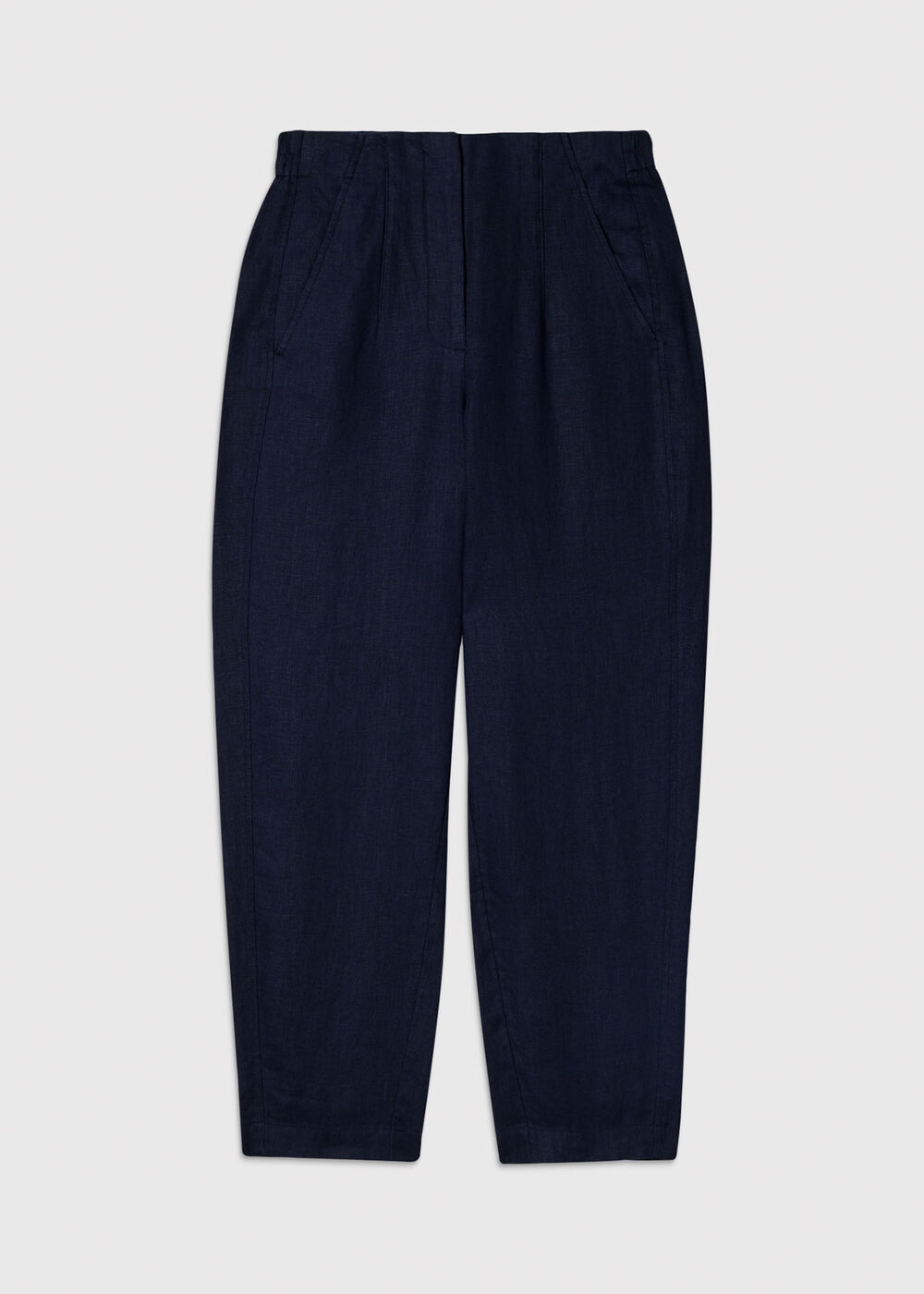 Linen Barrel Leg Trouser