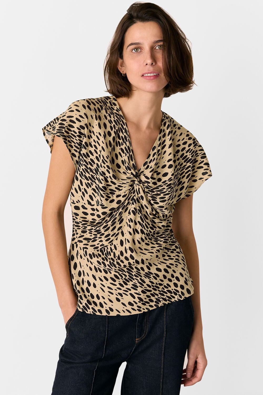 Leopard Print Animal Spot Print Blouse