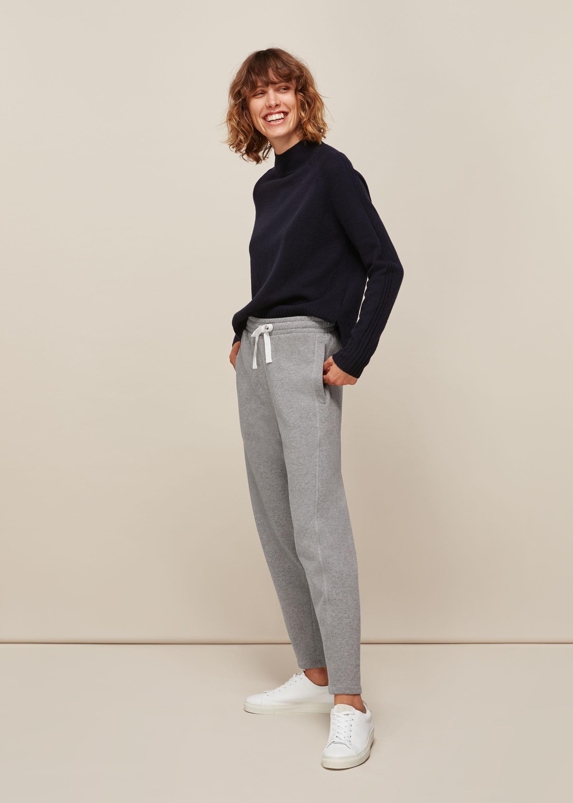 Grey Marl Barrel Leg Jogger