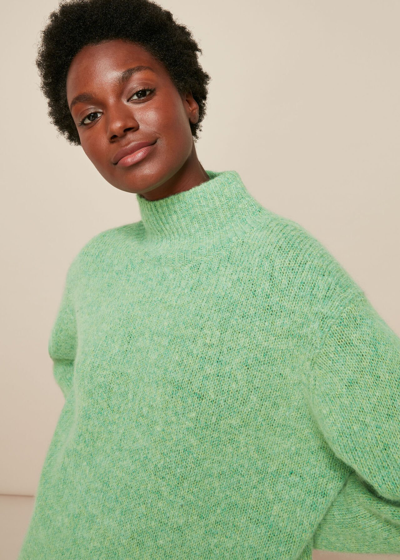 Erica Flecked Funnel Neck Knit