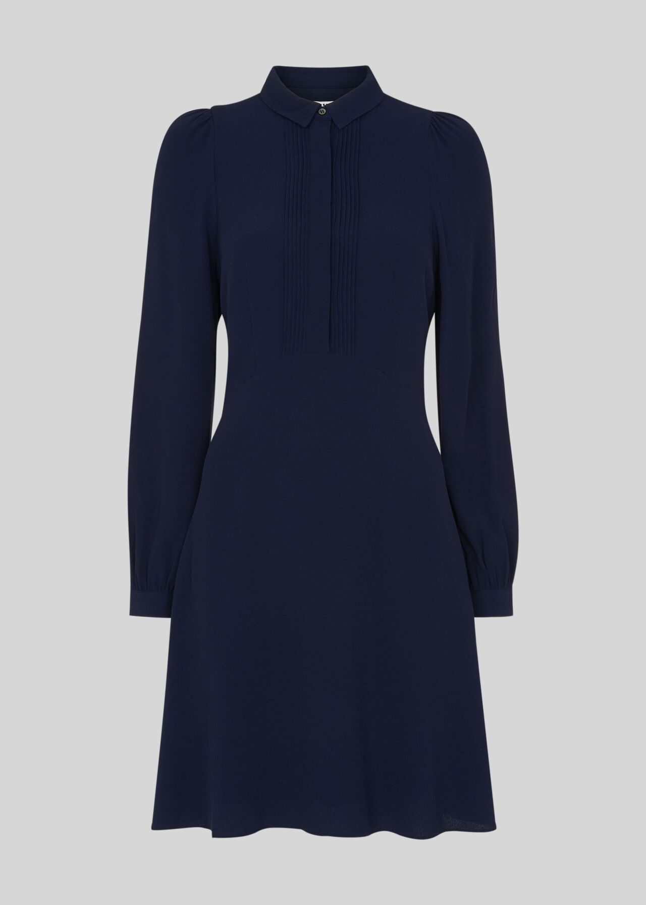 Pintuck Shirt Dress Navy