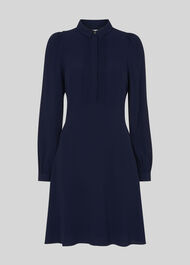 Pintuck Shirt Dress Navy