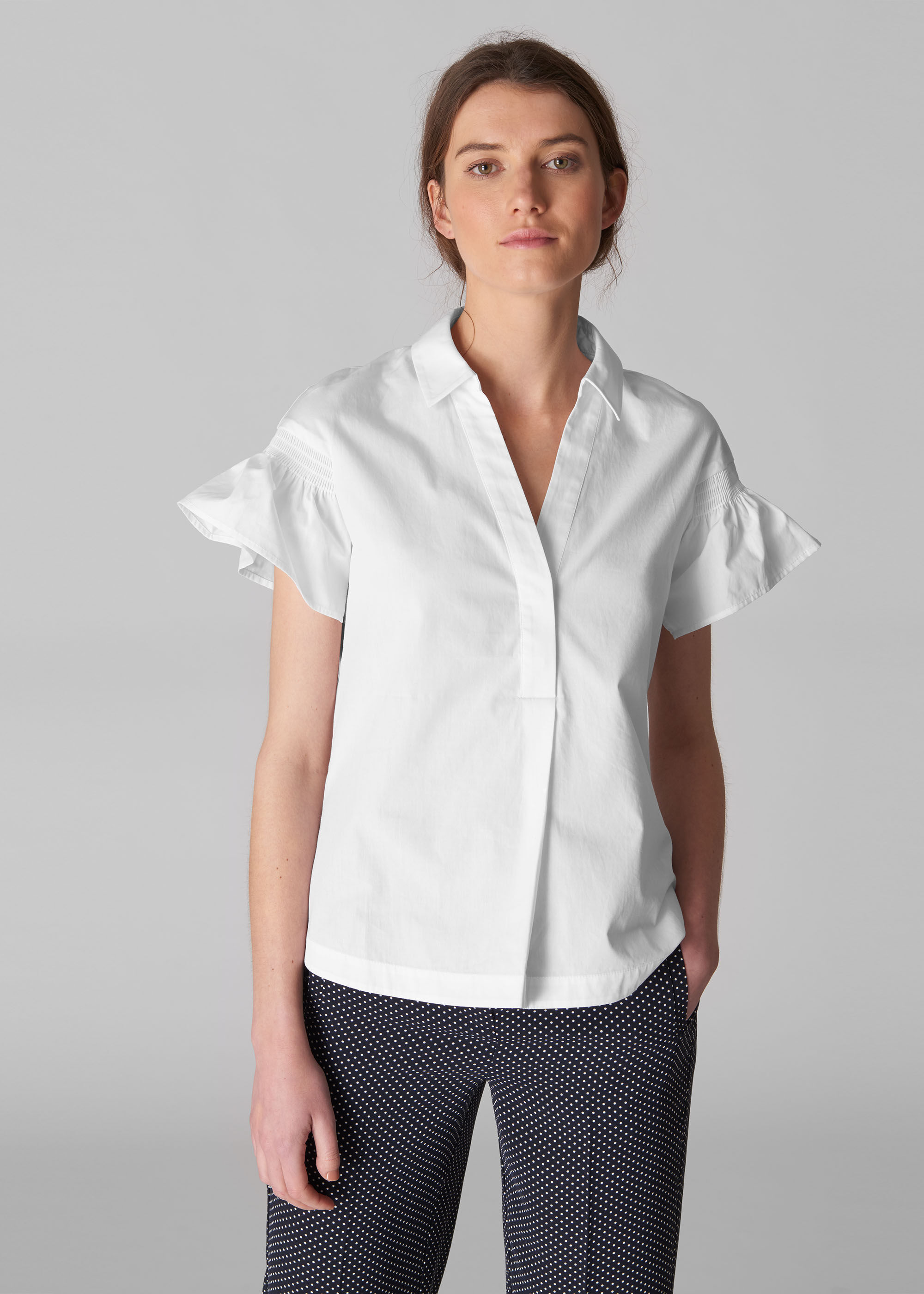 Sweater dress on sale with poplin frill