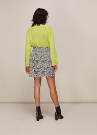 Petal Print Wrap Skirt Black/White