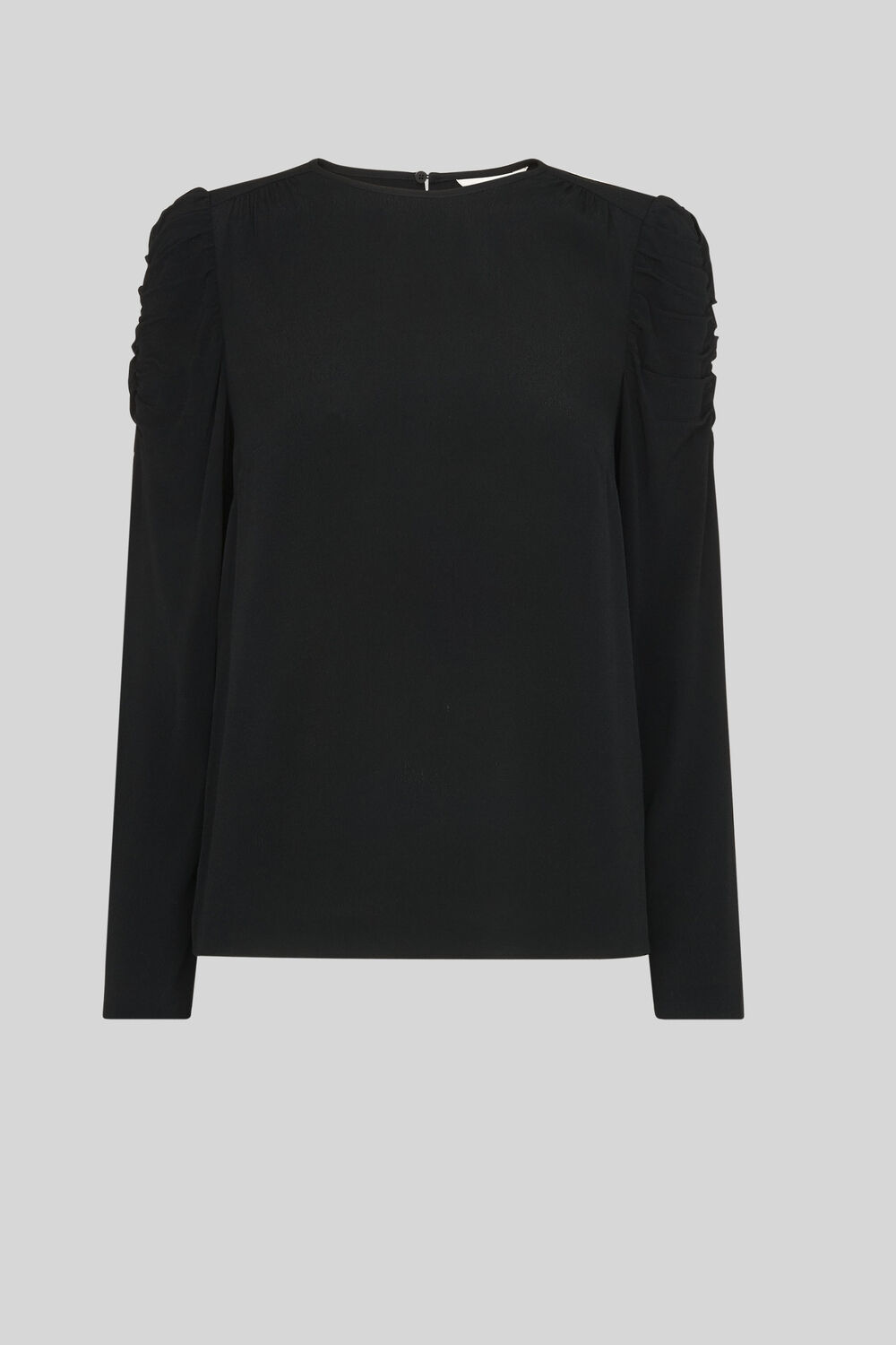Nelly Ruched Long Sleeve Top Black