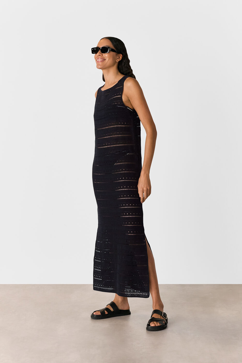 Black Long Crochet Beach Dress