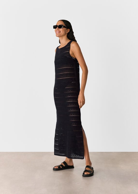 Black Long Crochet Beach Dress