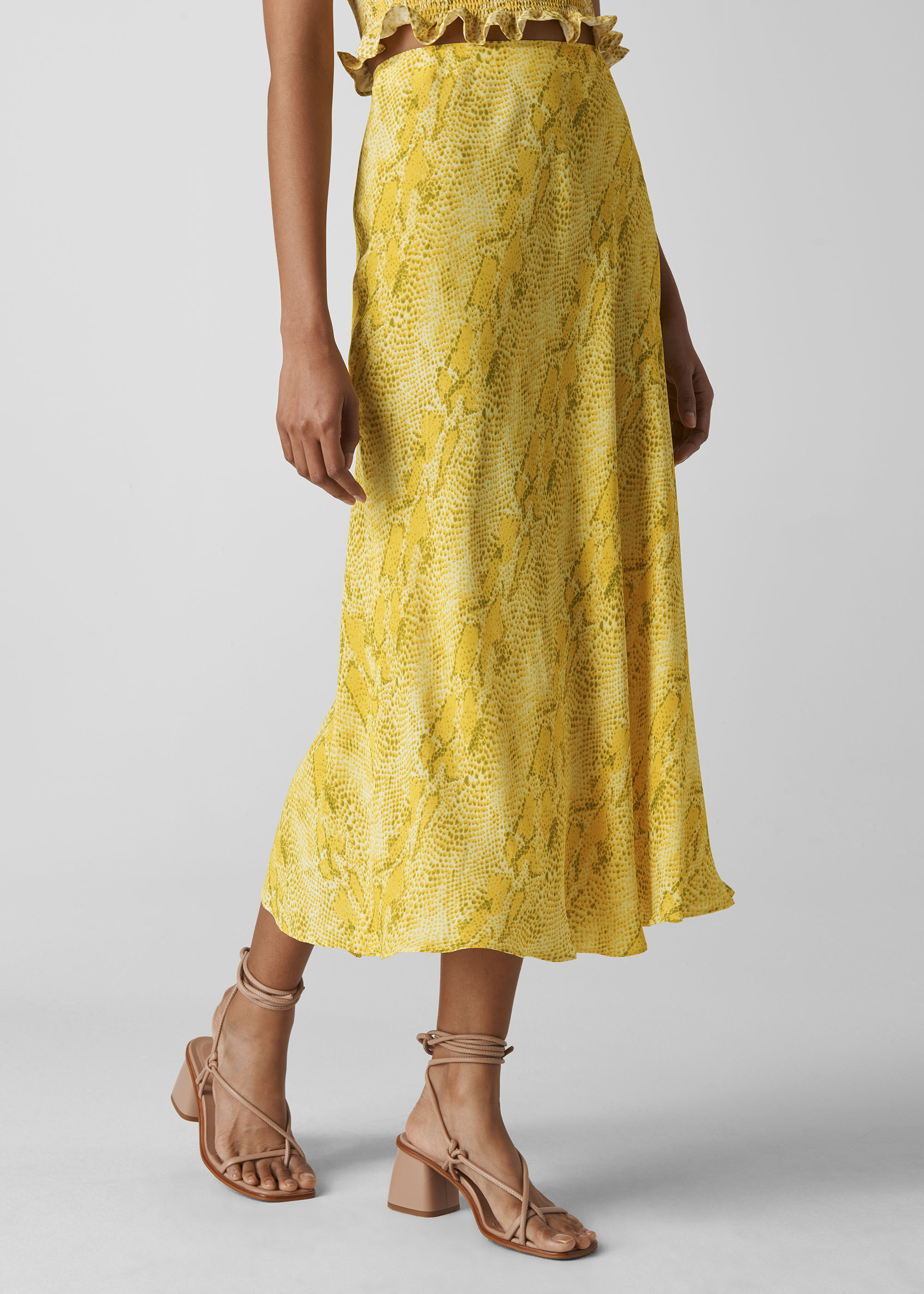 Yellow snakeskin skirt new arrivals