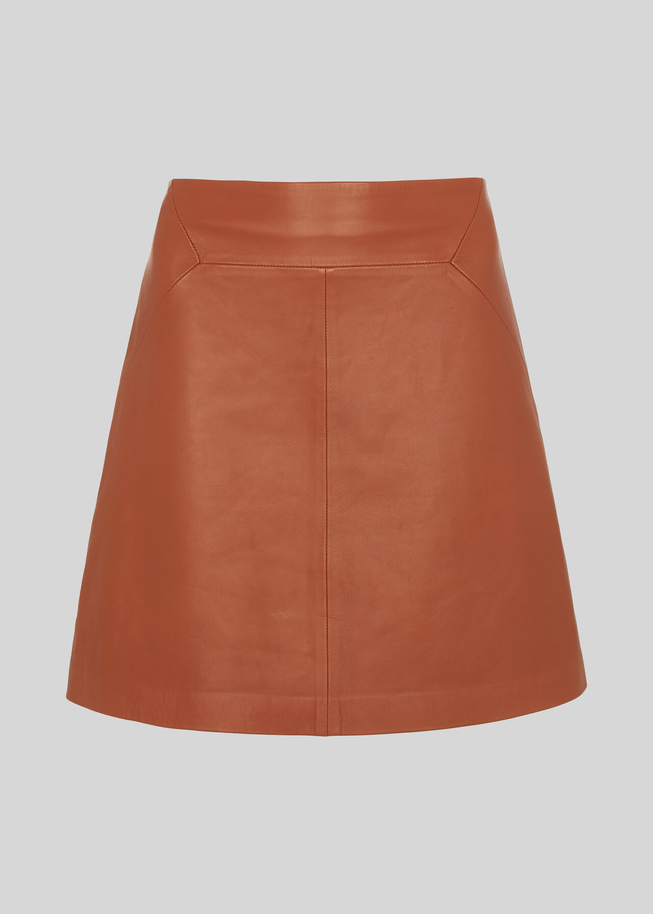 Rust Leather A Line Skirt | WHISTLES | Whistles