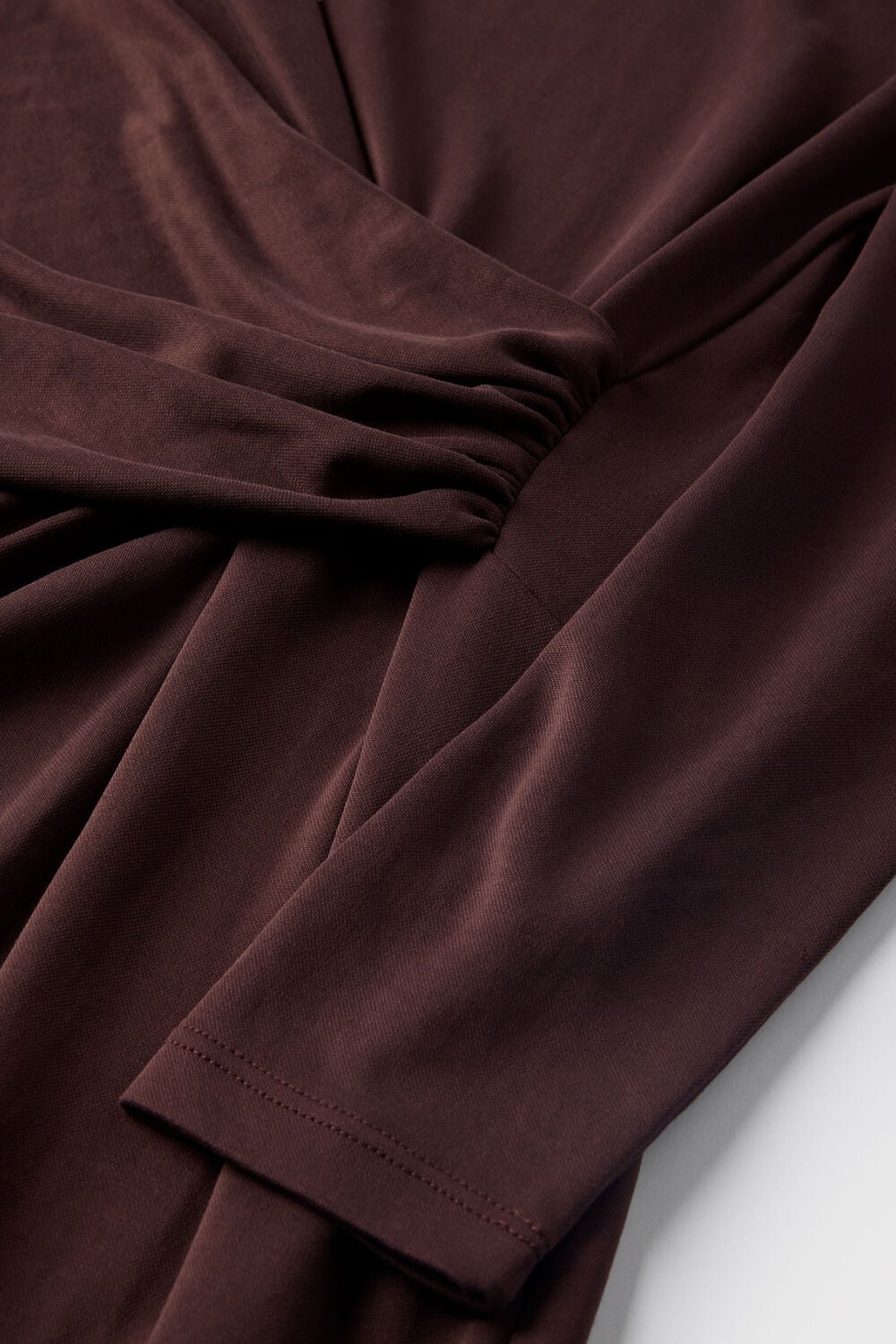 Chocolate Petite Ruched Detail Midi Dress