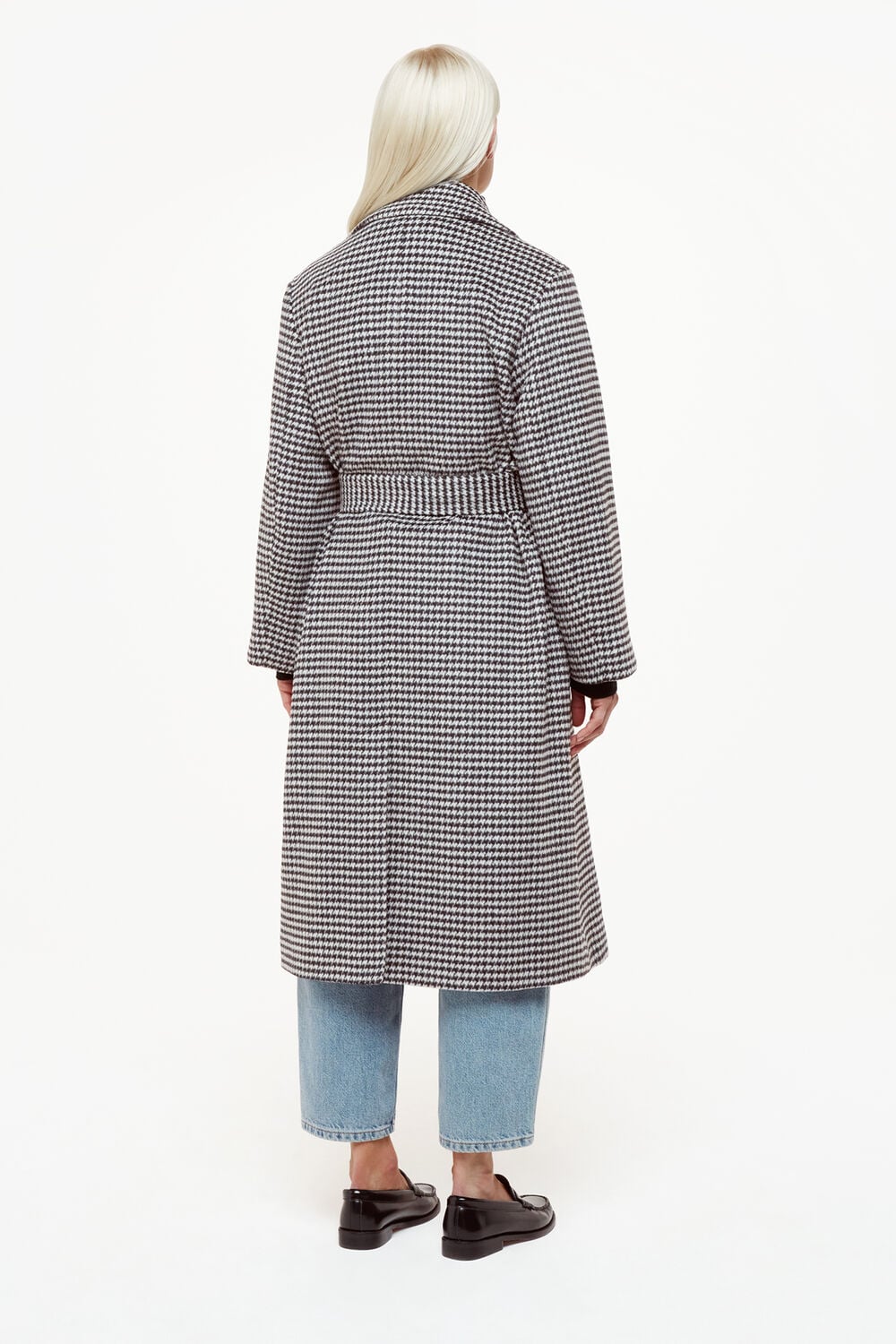 Petite Celia Houndstooth Wrap Coat