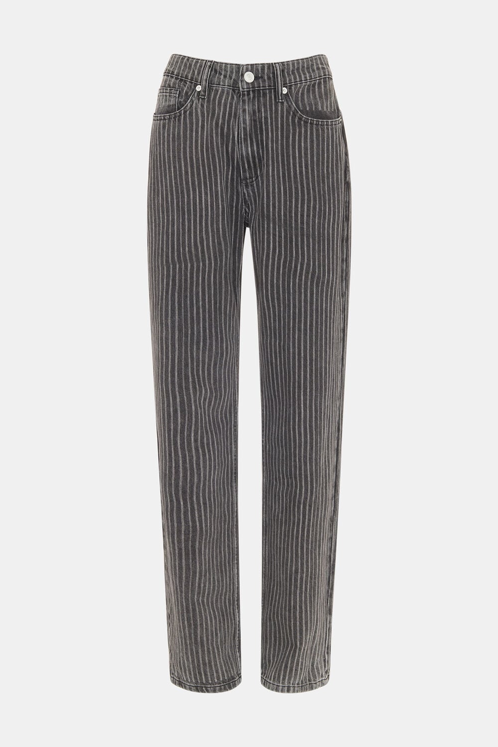 Washed Stripe Straight Jean