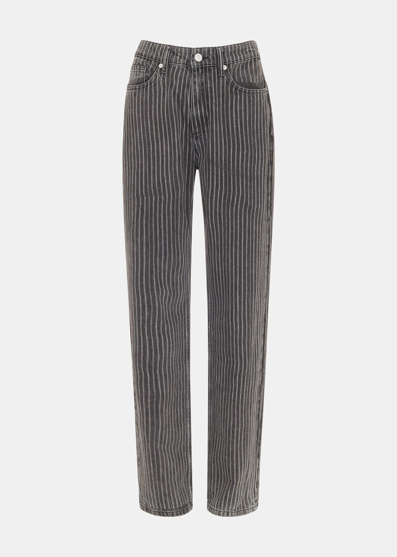 Washed Stripe Straight Jean