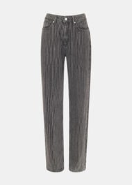 Washed Stripe Straight Jean