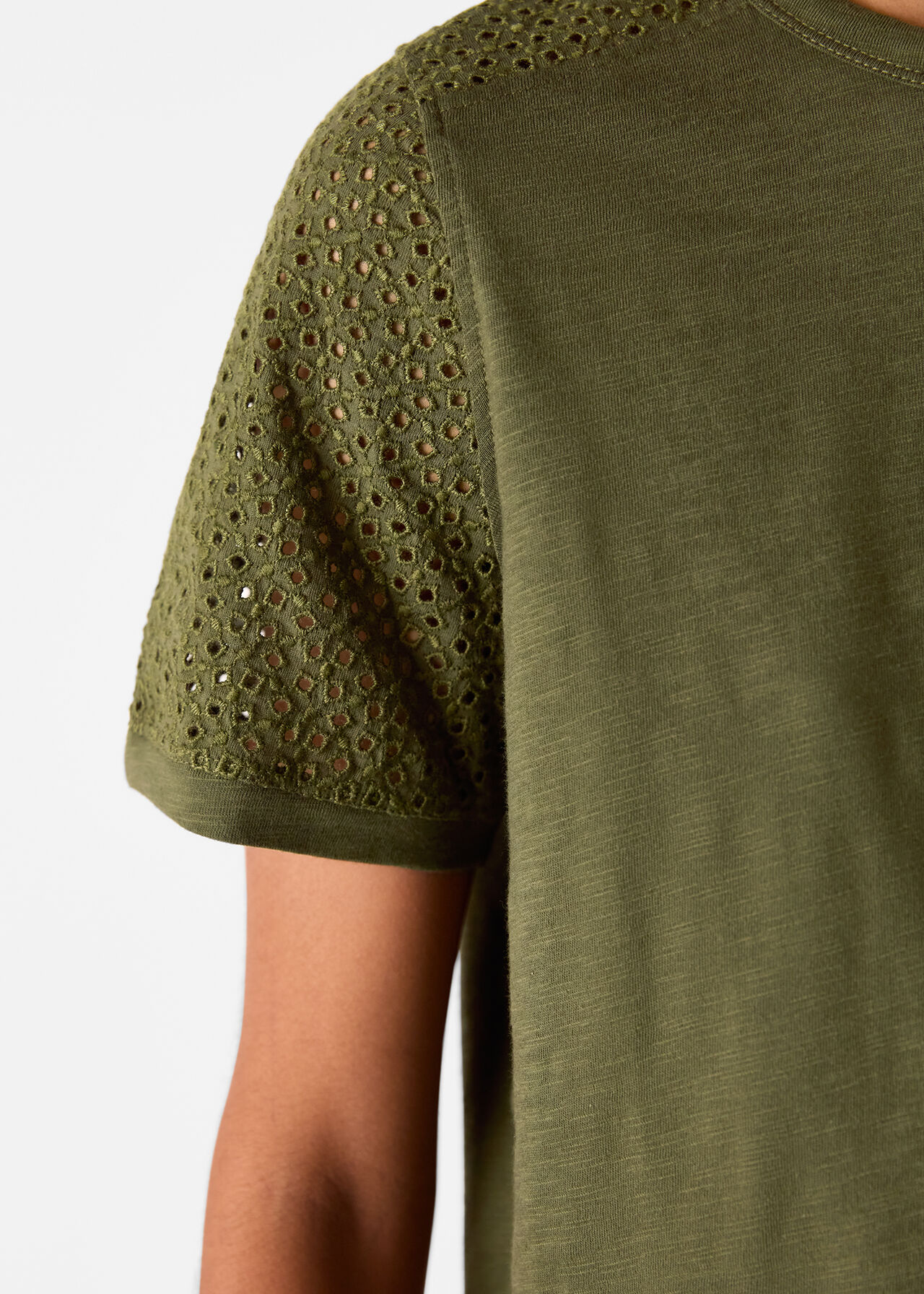 Broderie Sleeve Detail Tee