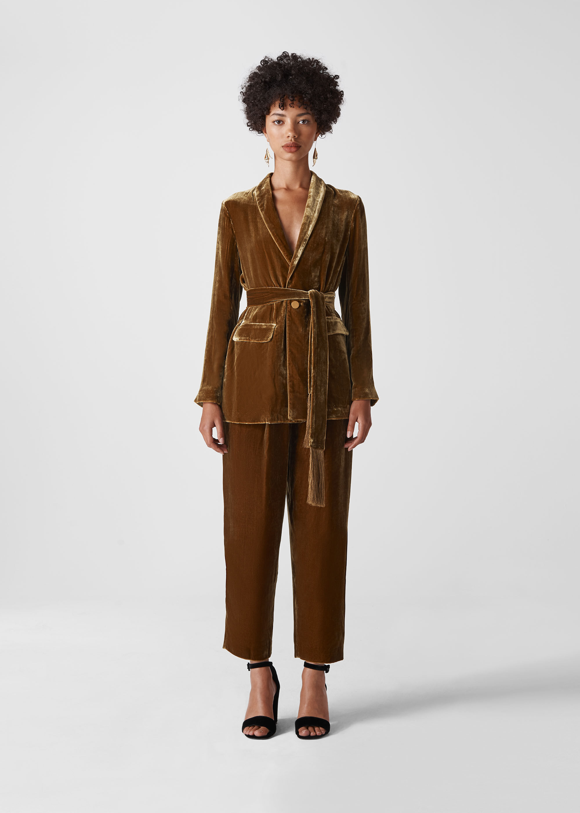 Gold velvet jacket store