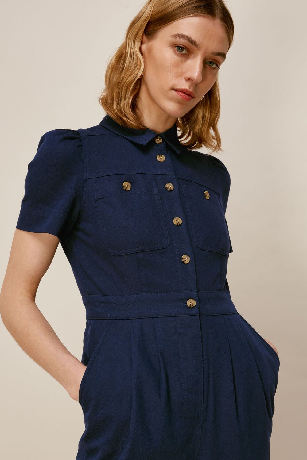 Emma Pocket Detail Jumpsuit Dark Denim