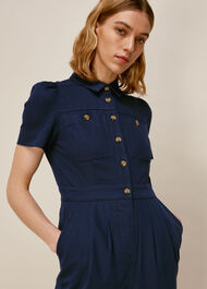 Emma Pocket Detail Jumpsuit Dark Denim