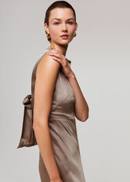Cowl Neck Satin Maxi Dress