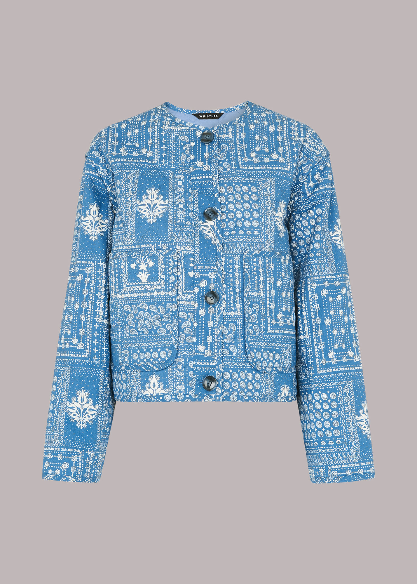 Multicolour Bandana Print Quilted Jacket WHISTLES