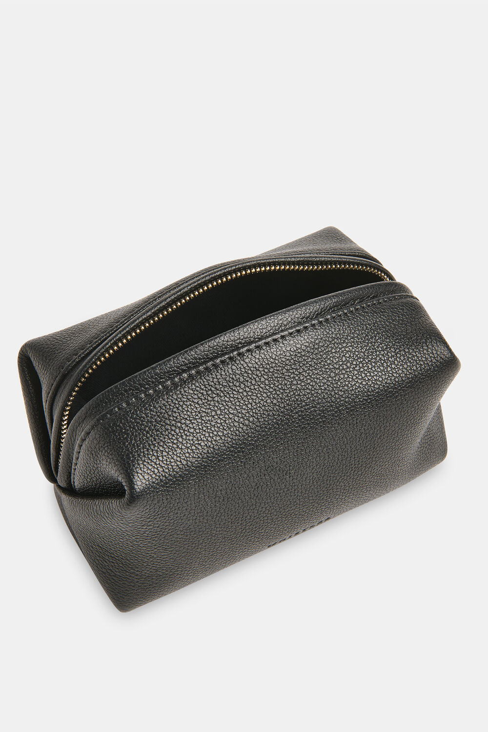 Black Ria Mini Leather Zip Pouch