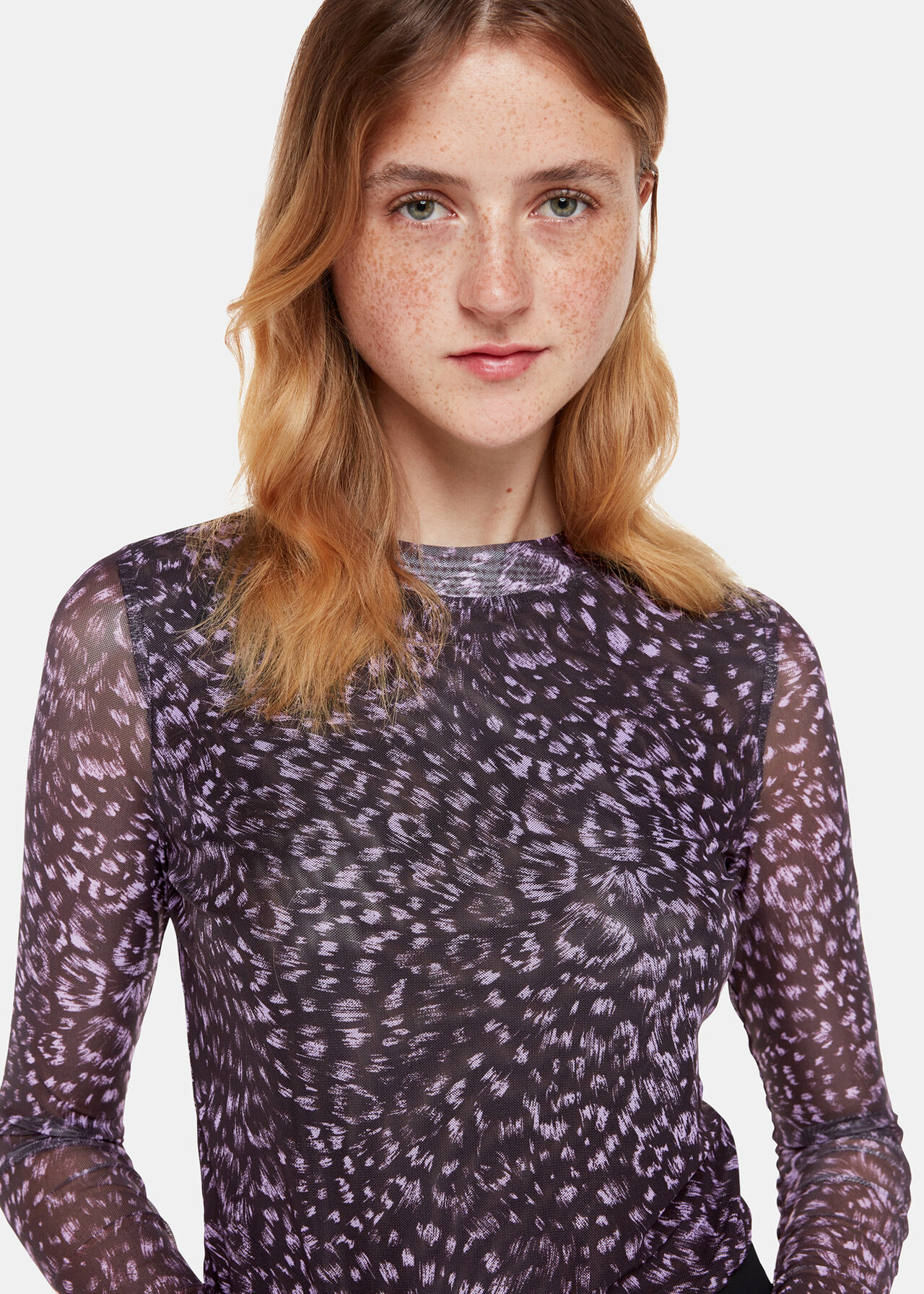 Feather Leopard Mesh Top