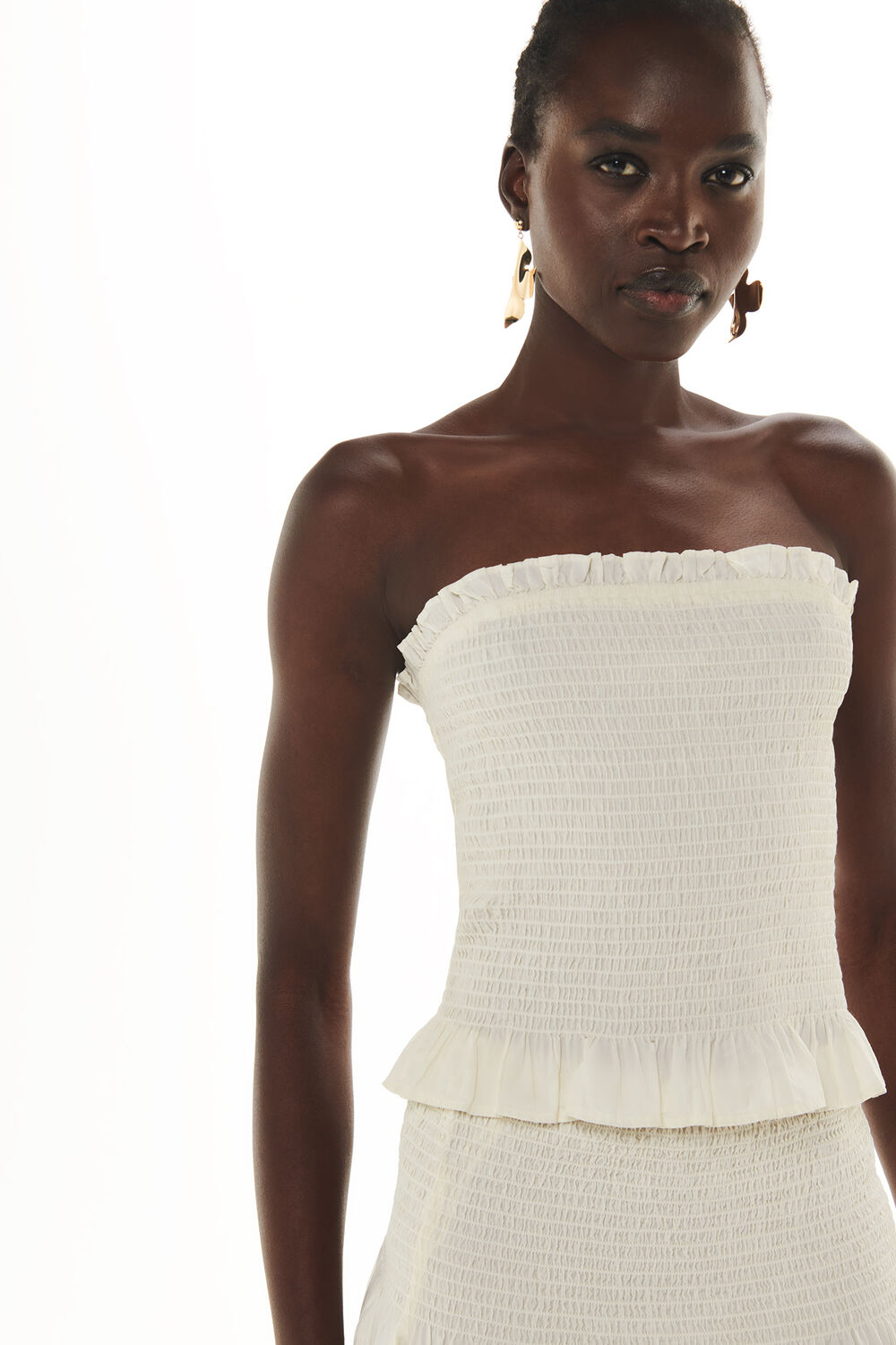 Ivory Detachable Lois Crinkle Top
