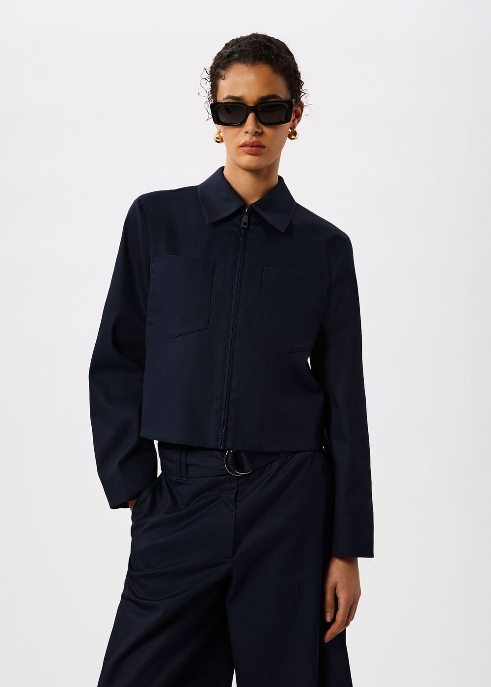 Compact Cotton Cropped Jacket