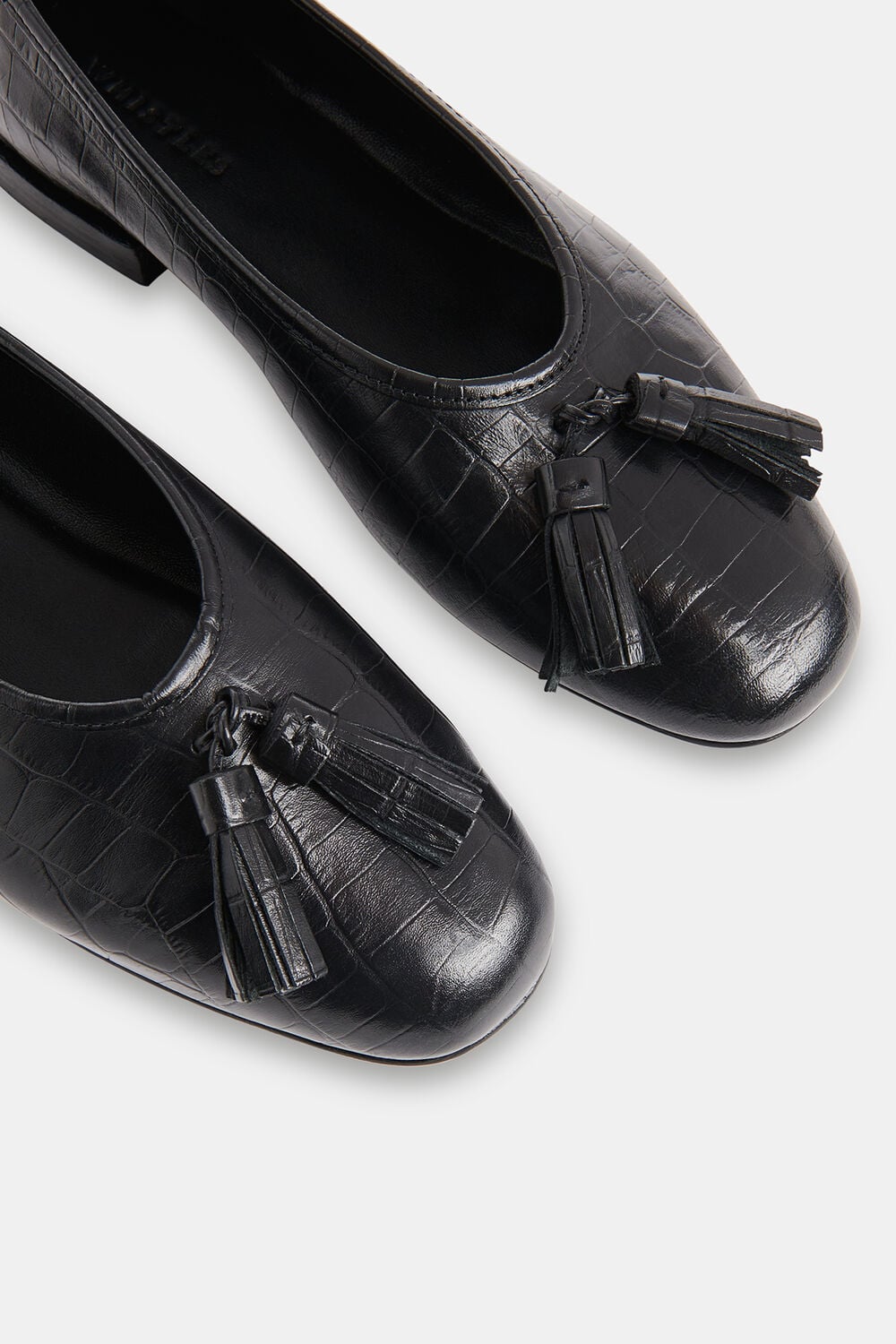 Black Cilou Tassel Croc Ballet Pump