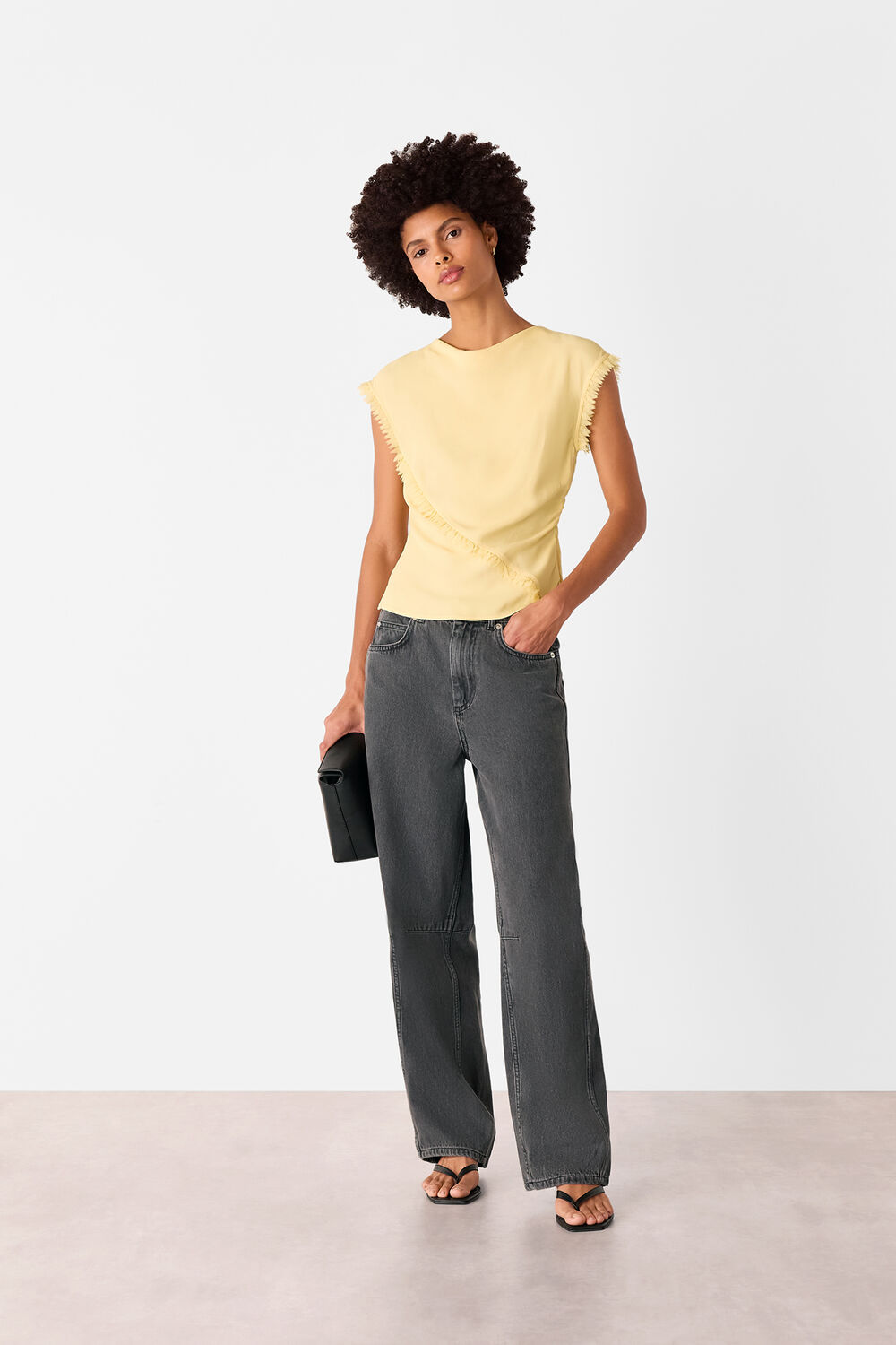 Toril Textured Trim Detail Top