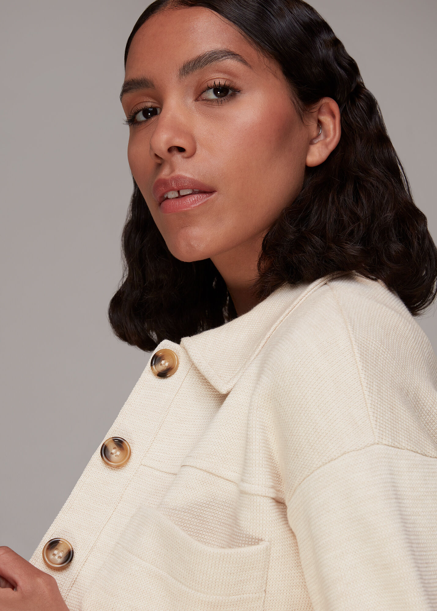 Oatmeal Jersey Utility Jacket WHISTLES