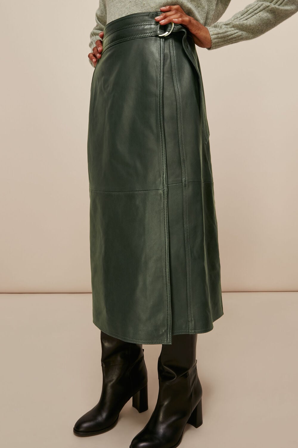Selina Leather Wrap Skirt