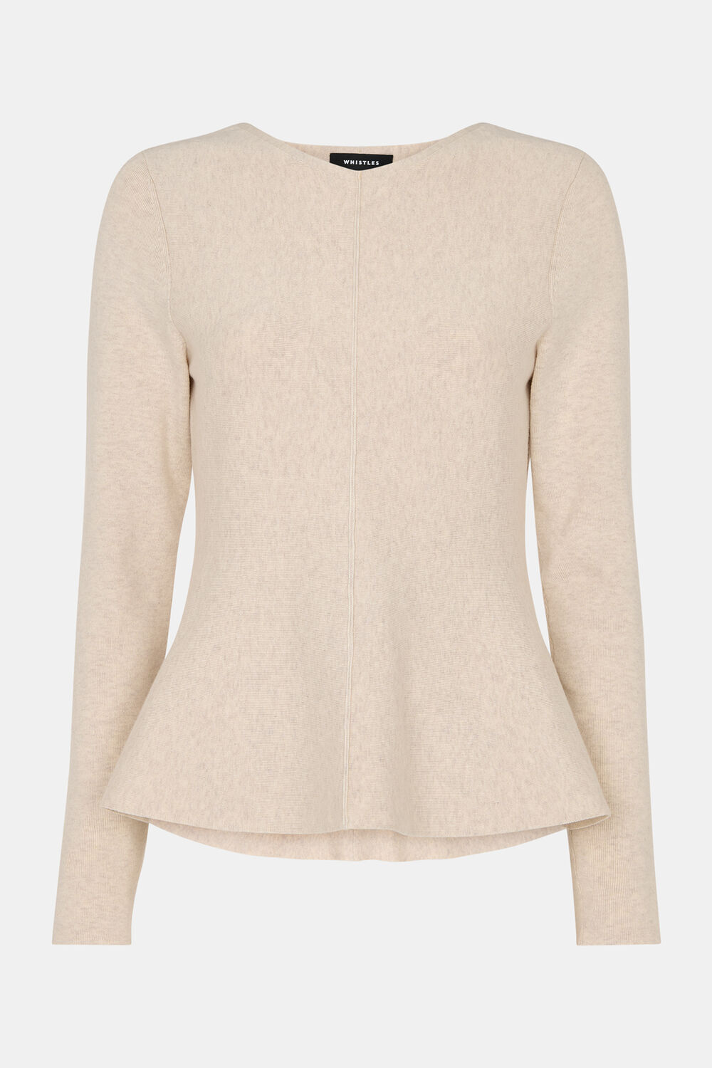 Neutral Peplum Detail Knit