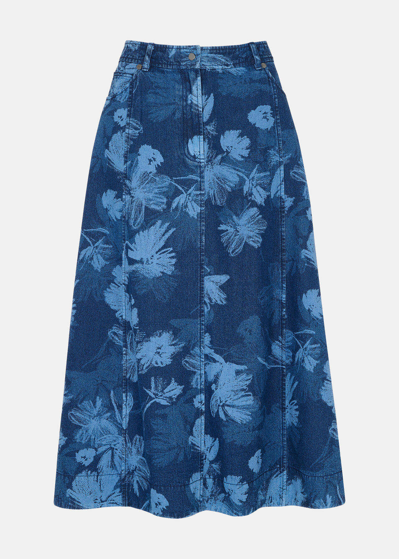 Chalk Print Midi Skirt