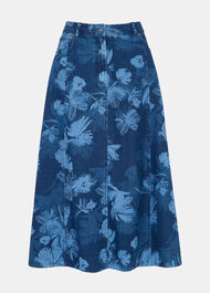 Chalk Print Midi Skirt