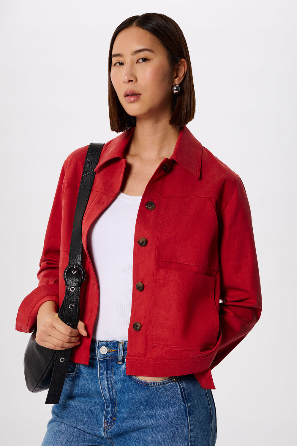 Red Mia Pocket Detail Jacket