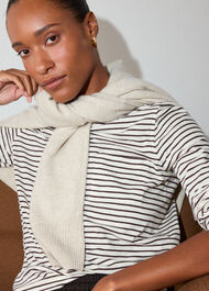 Stripe Crew Neck Pocket Top