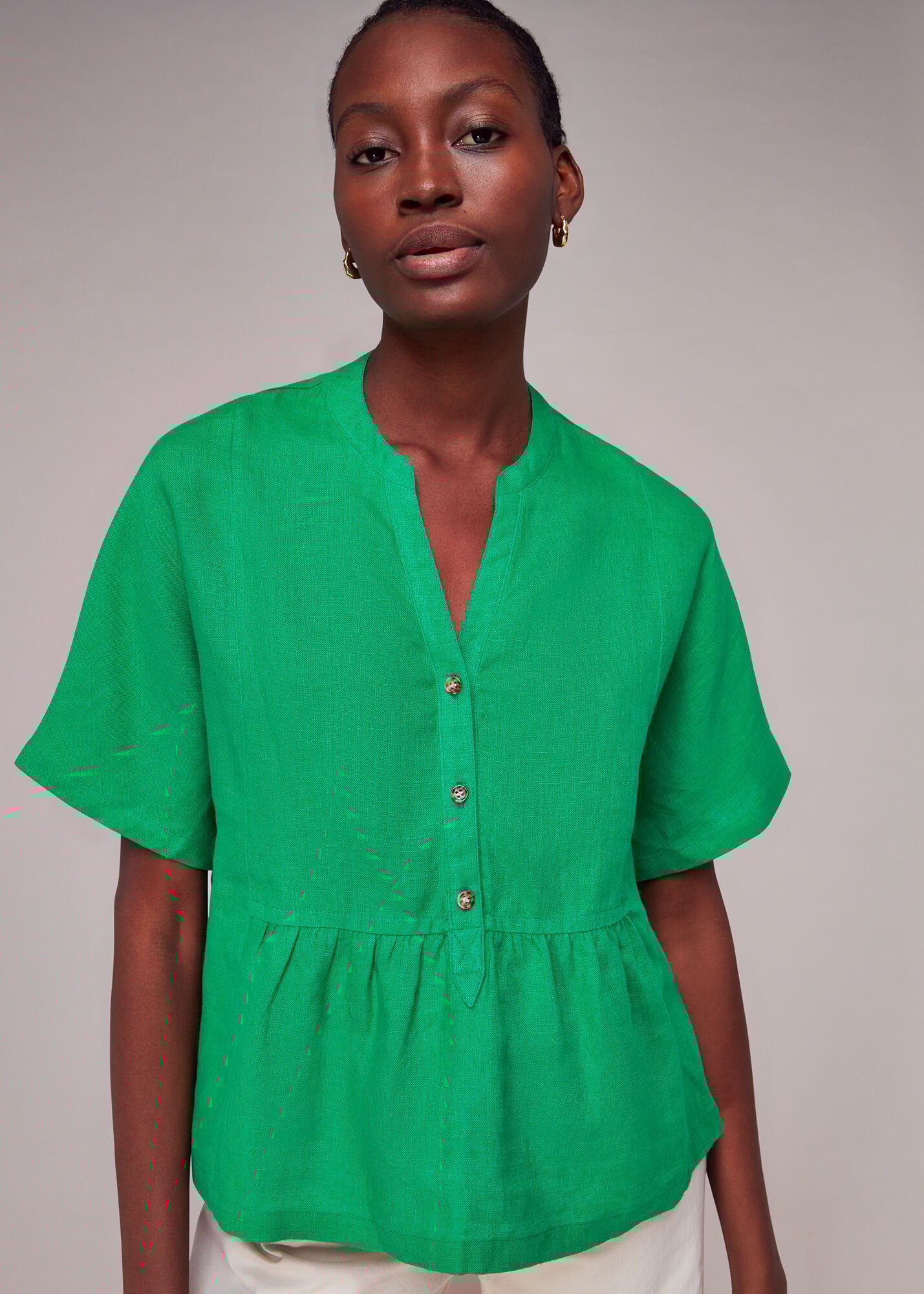 Green on sale peplum shirt