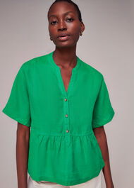 Hannah Linen Peplum Blouse