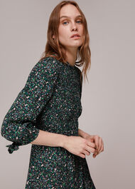 Midnight Garden Shirred Dress
