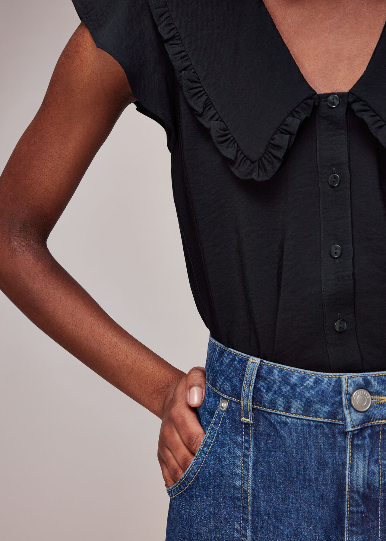 Short Sleeve Collar Top