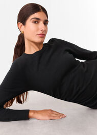 Gathered Side Midi Knit Dress