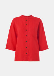 Linen Grandad Collar Shirt